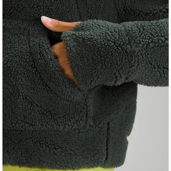 Lululemon Women's Scuba Oversized Half-Zip Fleece Hoodie in Smoked Spruce BNWT - Picture 8 of 10